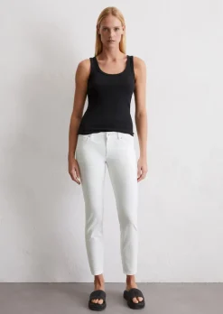 Spodnie model Lulea slim cropped wykonana z mieszanki lyocellu i bawełny