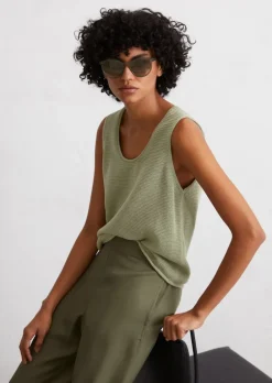 Sweter bez rękawów regularny wykonana z ciężkiej bawełny organicznej