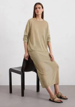 Sweter oversize z cienkiej dzianiny wykonana z mieszanki bawełny organicznej