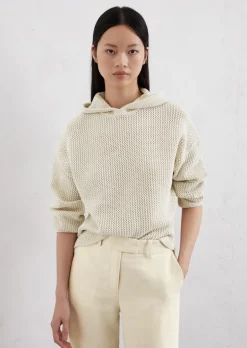 Sweter oversize z kapturem wykonane z bawełny organicznej