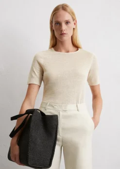 Sweter z cienkiej dzianiny slim wykonane z czystego lnu