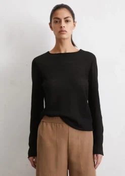 Sweter z cienkiej dzianiny slim wykonane z czystego lnu