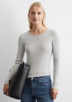 Sweter z długim rękawem z dzianiny slim wykonana z delikatnej wełny merynosów