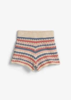 Szorty z dzianiny KIDS-GIRLS w szydełkowym wyglądzie