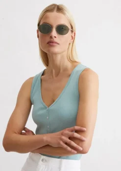 Tank top slim z zapięciem na guziki