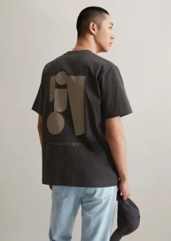 T-shirt oversize z nadrukiem z przodu i z tyłu