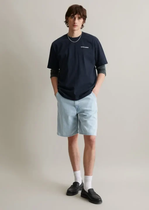 T-shirt oversize z nadrukiem z przodu i z tyłu