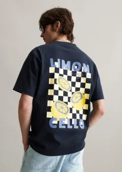 T-shirt oversize z nadrukiem z przodu i z tyłu